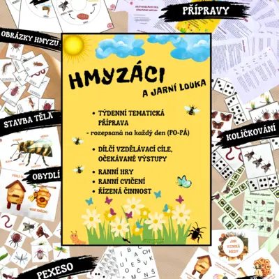 Kompletní příprava do MŠ- HMYZ, VČELY, JARNÍ LOUKA
