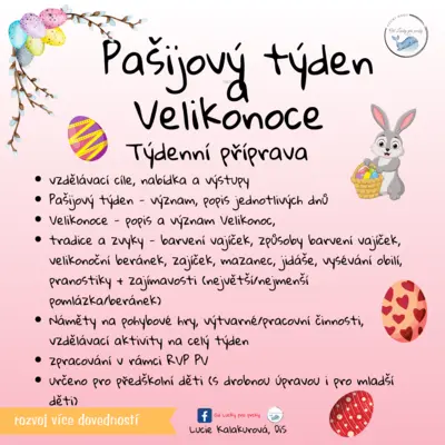 PAŠIJOVÝ TÝDEN A VELIKONOCE - TÝDENNÍ PŘÍPRAVA/NÁMĚTY