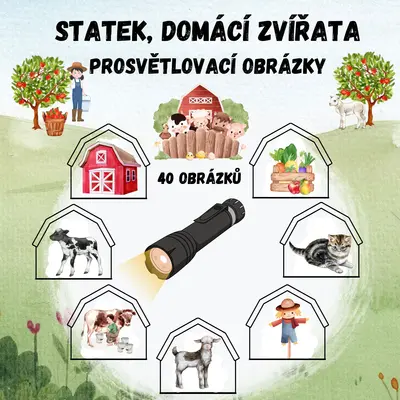Prosvětlovací obrázky - Statek, farma, domácí zvířata