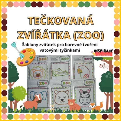 Puntíkaté - tečkované obrázky ZVÍŘÁTKA (ZOO) 🐻🦁🐵