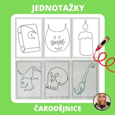 Čarodějnice - jednotažky (grafomotorika)