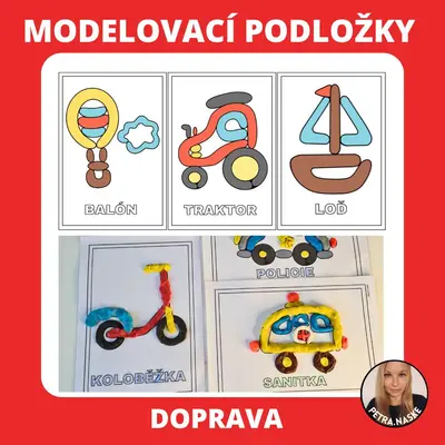Doprava - modelovací podložky (omalovánky)