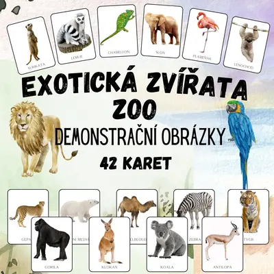 EXOTICKÁ ZVÍŘATA, ZOO - Demonstrační obrázky