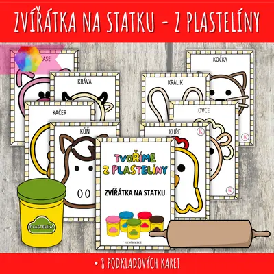 Zvířata ze statku z plastelíny