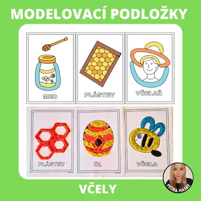 Včely - modelovací podložky (omalovánky)