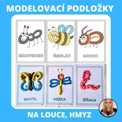 Na louce - modelovací podložky (omalovánky)