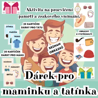 Dárek pro maminku a tatínka - aktivita na procvičení paměti a zrakového vnímání.