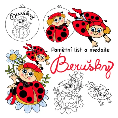 Berušky - pamětní list a medaile