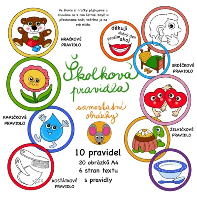 Školková pravidla - samostatné obrázky