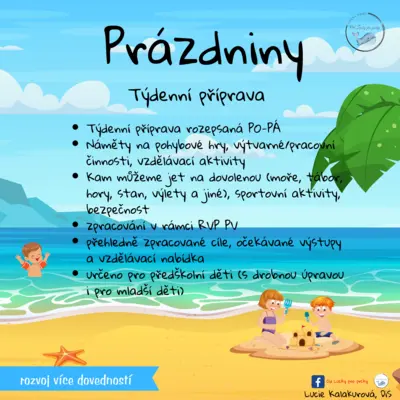 PRÁZDNINY - týdenní příprava rozepsaná na jednotlivé dny PO-PÁ
