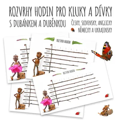 Rozvrhy hodin pro kluky a dívky