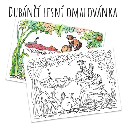 Omalovánka s dubánky v lese