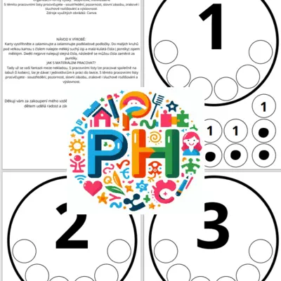 PŘEDMATEMATIKA - přiřaď, najdi stejné, čísla 1-5