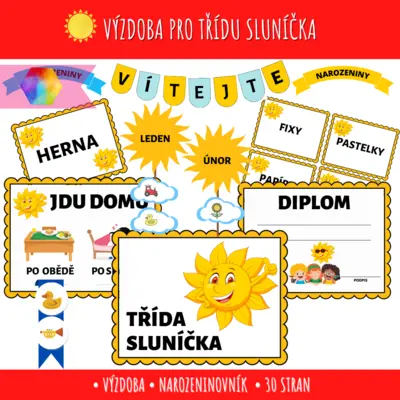 Výzdoba a narozeninovník - Sluníčka