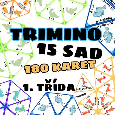 TRIMINO matematická skládačka, 15 sad, do 20 bez přechodu 10