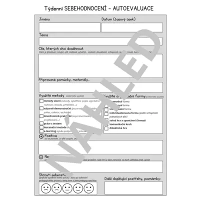 Týdenní evaluace, autoevaluace, sebehodnocení a sebereflexe (ZDARMA)