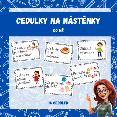 Cedulky na nástěnky do MŠ