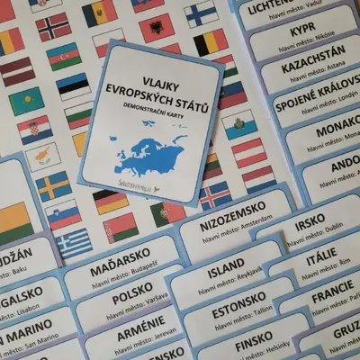  Vlajky evropských států - demonstrační karty 