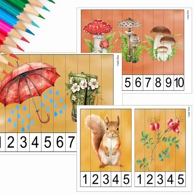 PUZZLE PROUŽKY - BAREVNÝ PODZIM