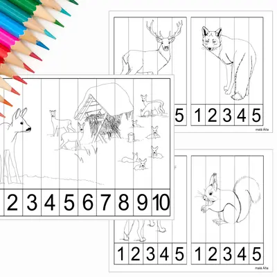 PUZZLE PROUŽKY - LESNÍ ZVÍŘÁTKA