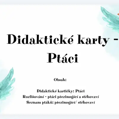 Didaktické obrázky - Ptáci