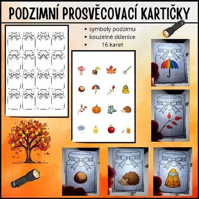 Podzimní prosvěcovačí kartičky