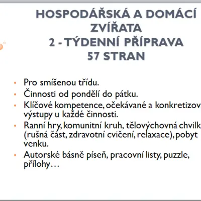 Příprava hospodářská a domácí zvířata