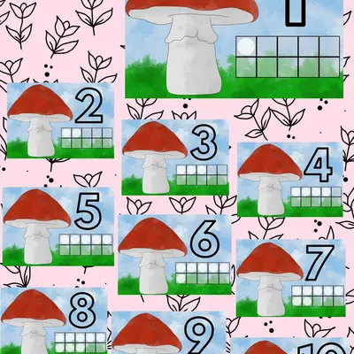 Modelovánky - Muchomůrka počítání do 10 ( modelovací podložky)
