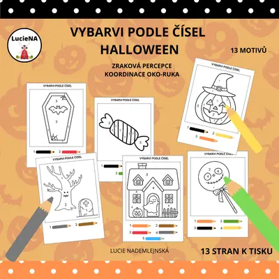 Vybarvi podle čísel HALLOWEEN