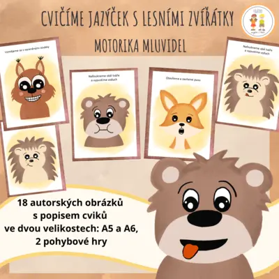 Cvičíme jazýček s lesními zvířátky - oromotorika mluvidel