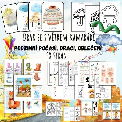  Drak se s větrem kamarádí - PODZIMNÍ POČASÍ, DRACI, OBLEČENÍ 