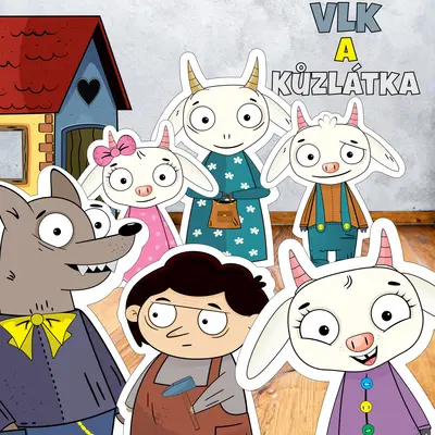 Loutky, omalovánky – Vlk a kůzlátka 