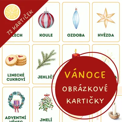 VÁNOCE - OBRÁZKOVÉ KARTIČKY