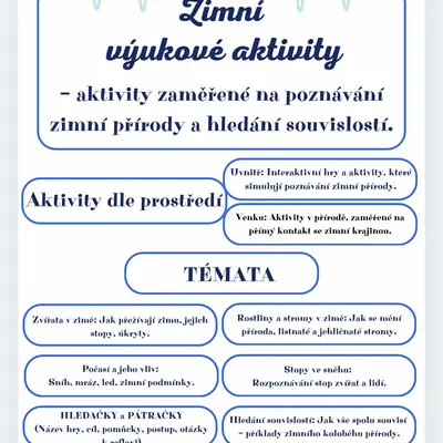 Zimní  výukové aktivity