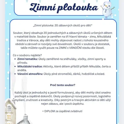 Zimní plotovka (nebo pracovní listy)