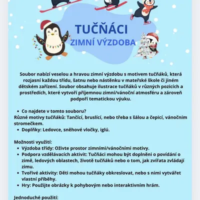 Zimní výzdoba - tučňáci