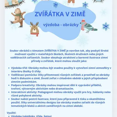 ZVÍŘÁTKA V ZIMĚ - výzdoba