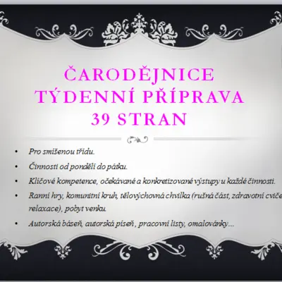 Týdenní příprava ČARODĚJNICE