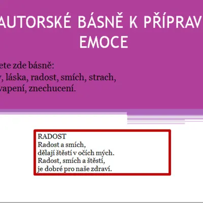 Autorské básně na téma emoce