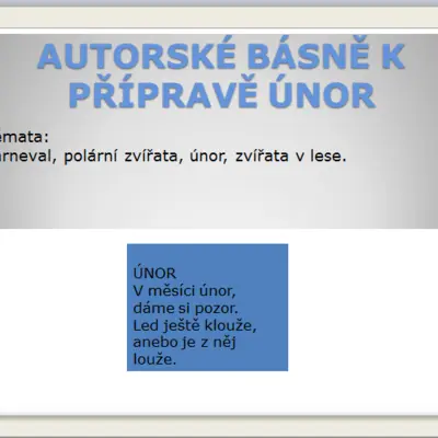 Autorské básně k přípravě únor