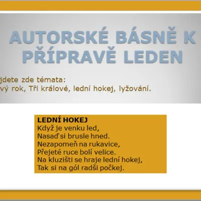 Autorské básně k přípravě leden
