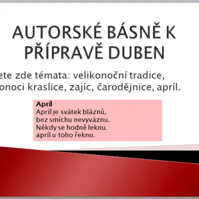 Autorské básně duben