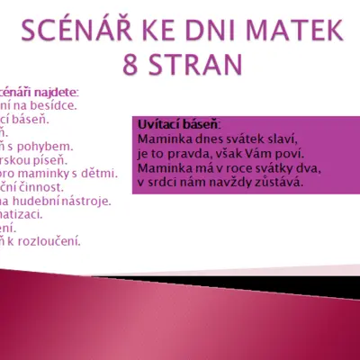 Scénář ke Dni matek