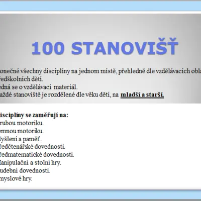100 stanovišť