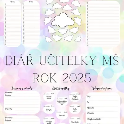Učitelský diář 2025 - Zápisník na rok 2025 pro učitelky MŠ