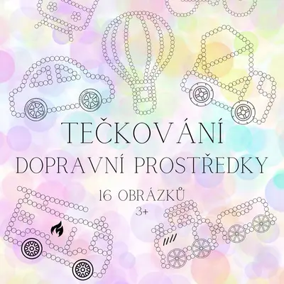 Tečkování - dopravní prostředky - 16 obrázků