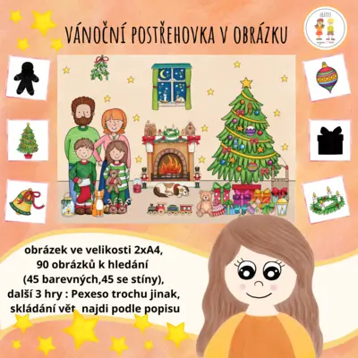 Vánoční postřehovka v obrázku