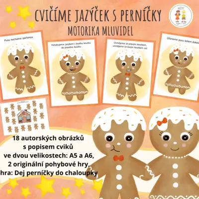 Cvičíme jazýček s perníčky - motorika mluvidel