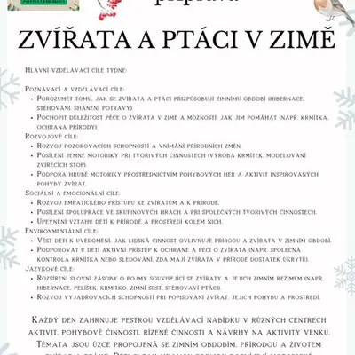 Zvířata a ptáci v zimě - přípravy