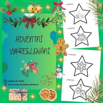 Adventní vykreslování - hvězdy 